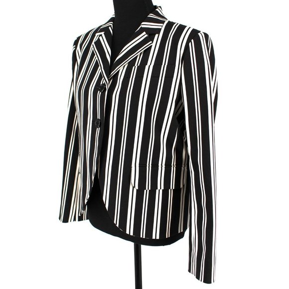 NWT Marc Jacobs Redux Grunge Collection Striped Blazer Jacket Black Ivory size 6 - Picture 7 of 11